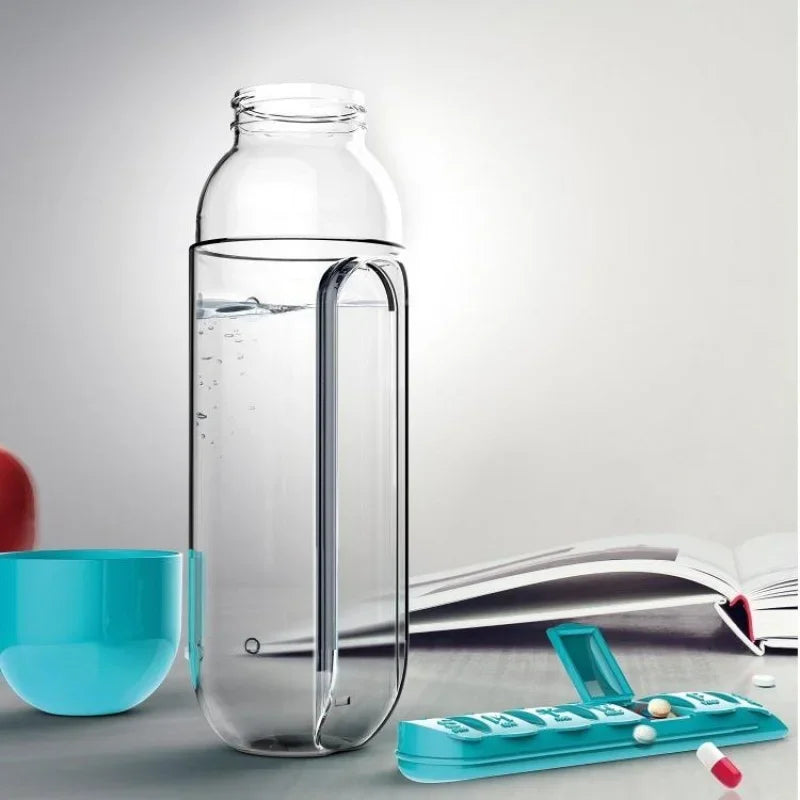Water Bottle with Pill Organizer | 7 Day 600ml