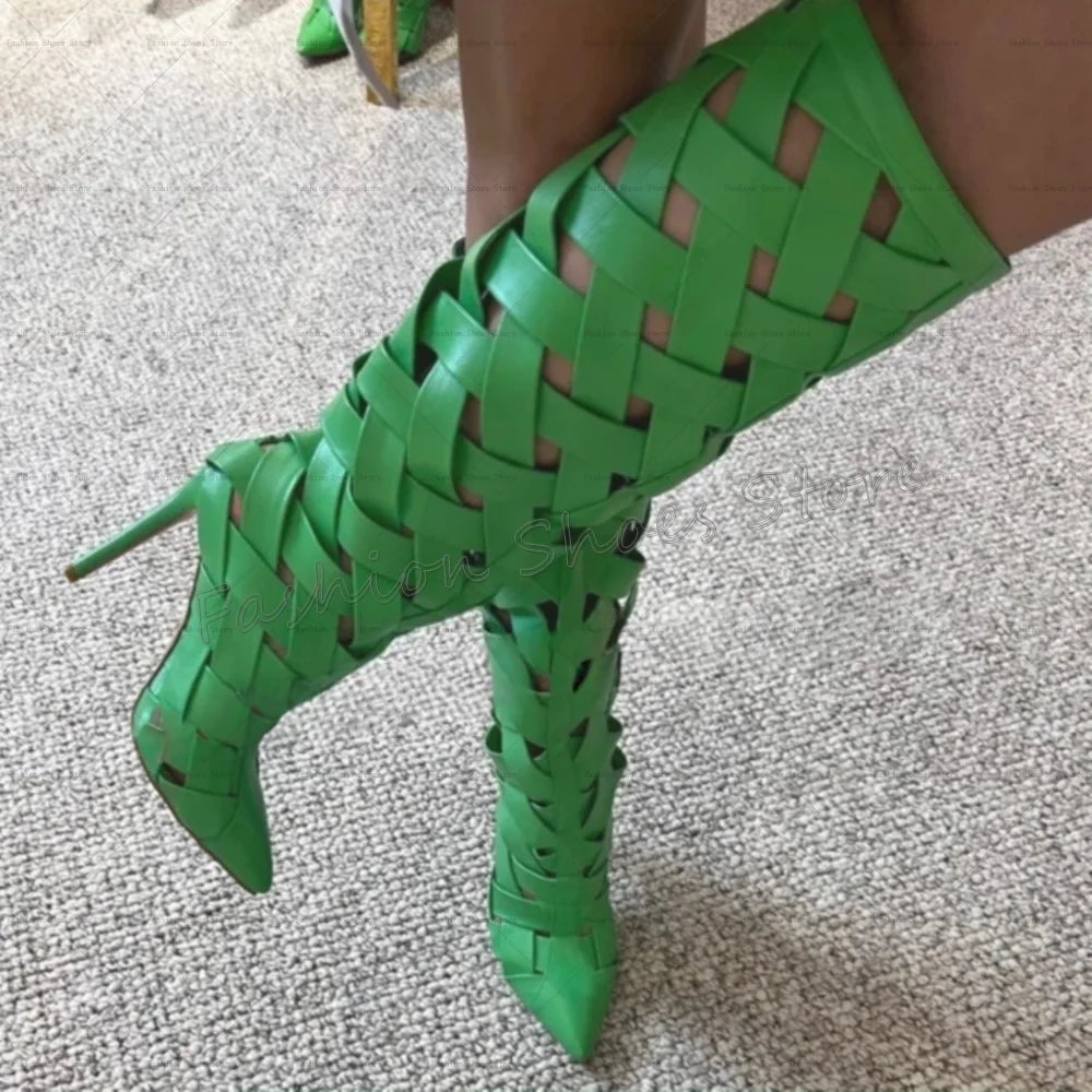 Womens Heeled Ankle Boots | Pointed Toe Cross Strap