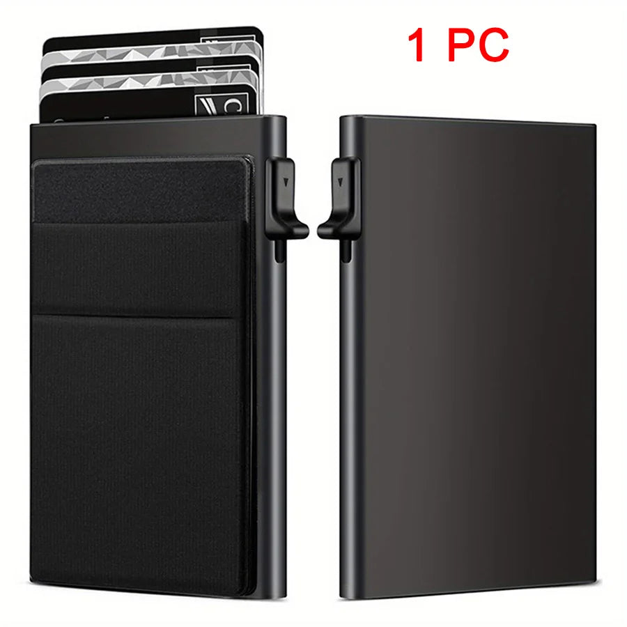 Metal Card Holder with RFID Blocking - Minimalist and Slim Wallet for Men