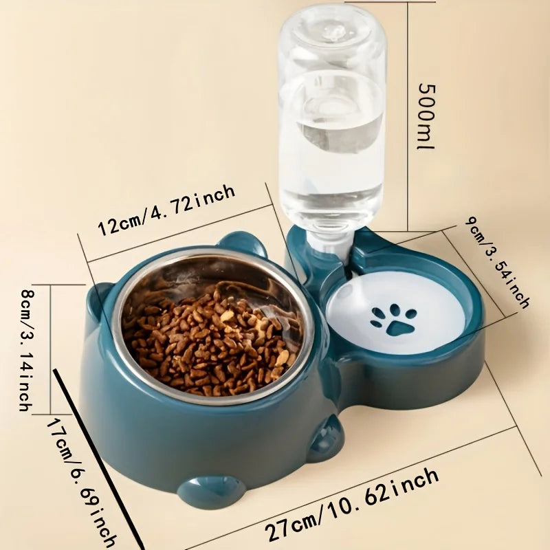 Automatic Pet Feeder | with Water Dispenser, Feeding System, Battery-Free, for Cats and Dogs, with Nozzle, for Pets