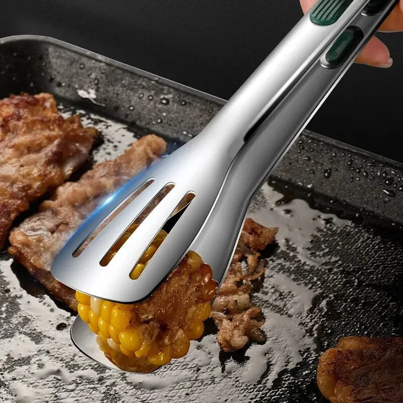 Stainless steel food tongs non-slip design
