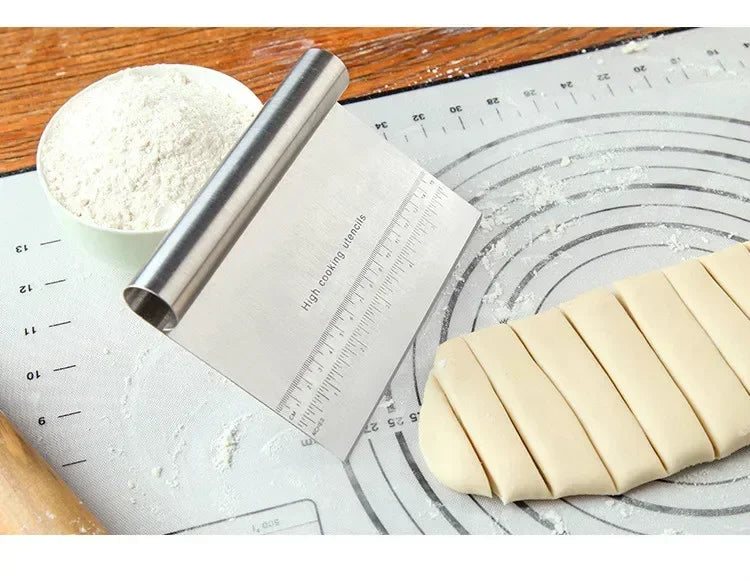 Stainless steel dough scraper with ruler