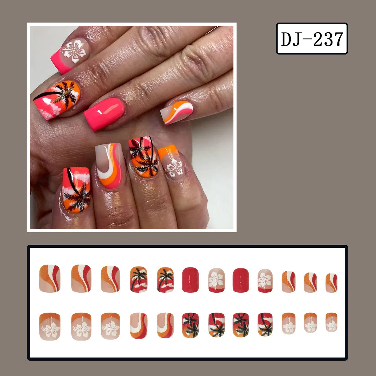 Y2K press on nails black French tips