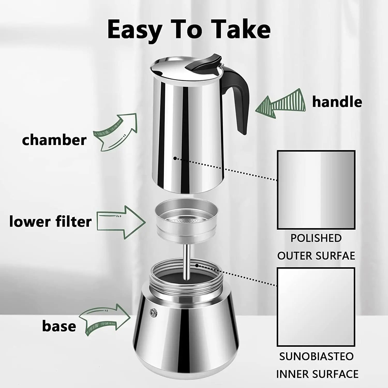 Italian espresso coffee maker moka pot