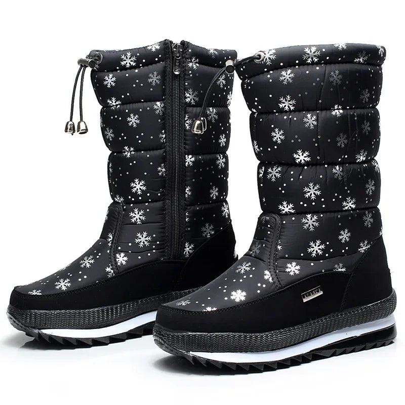 Women's Waterproof Snow Boots | Warm Plush Lining | Non-Slip Platform Sole