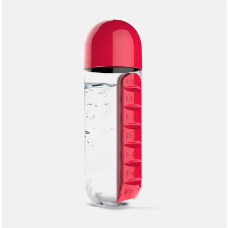 Water Bottle with Pill Organizer | 7 Day 600ml
