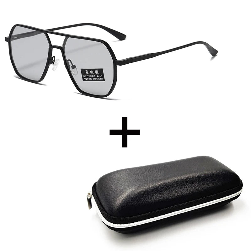 Unisex Metal Photochromic Sunglasses - Polarized with UV400 Protection