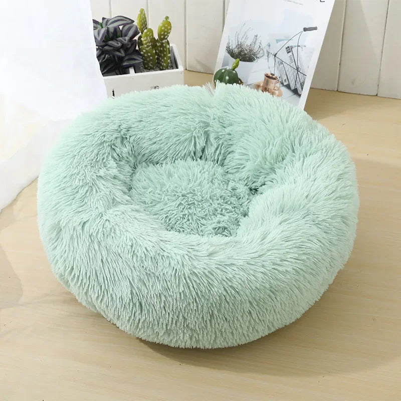 Soft Plush Round Pet Bed with Cushion for Dogs and Cats, Pet Bed, Sofa Bed for Sleeping