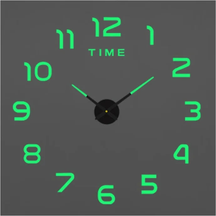 Large 3D acrylic wall clock with mirror effect
