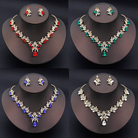 Women's Necklace and Earrings Set | Elegant, Fashionable 2-Piece Bridal Set, Dangle Earrings, Wedding Accessories