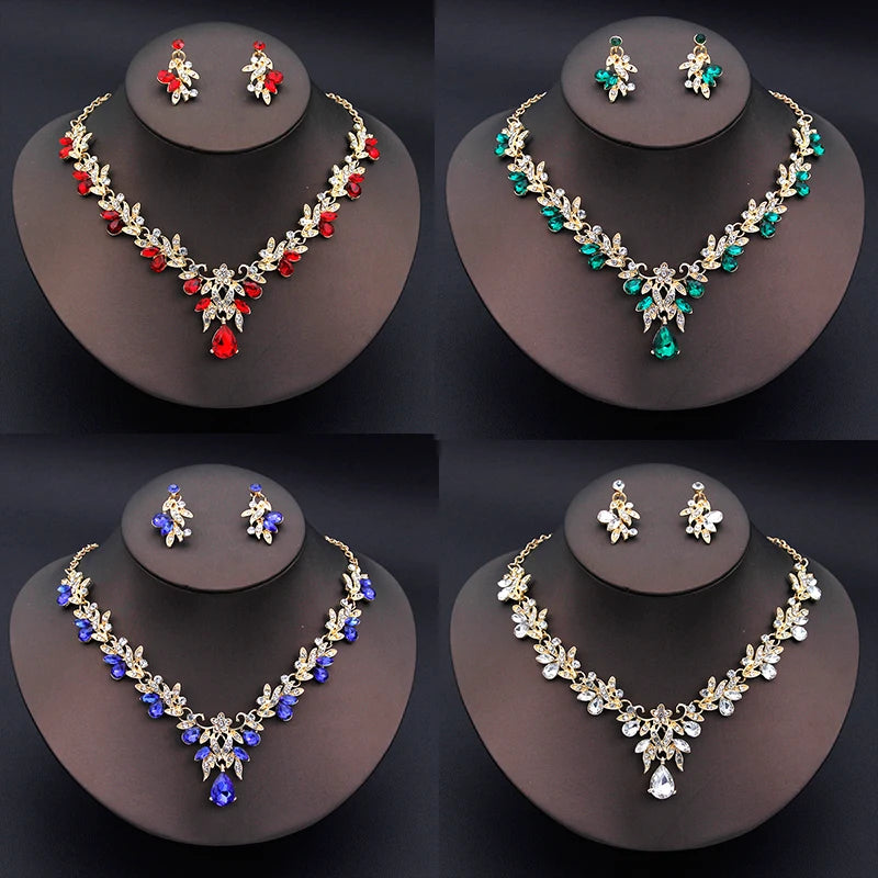 Women's Necklace and Earrings Set | Elegant, Fashionable 2-Piece Bridal Set, Dangle Earrings, Wedding Accessories
