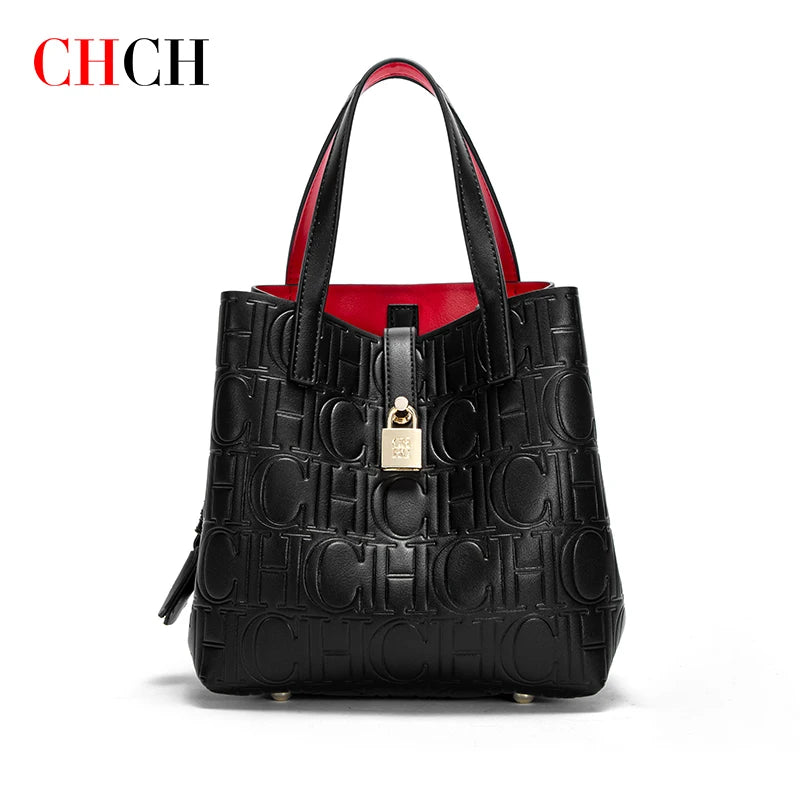 CH Women's Tote Bag | with Stamped Steel Texture, Handbag, Large Capacity