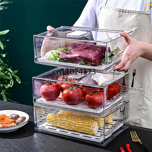 Refrigerator Organizer with Drawers | Pull Out Storage