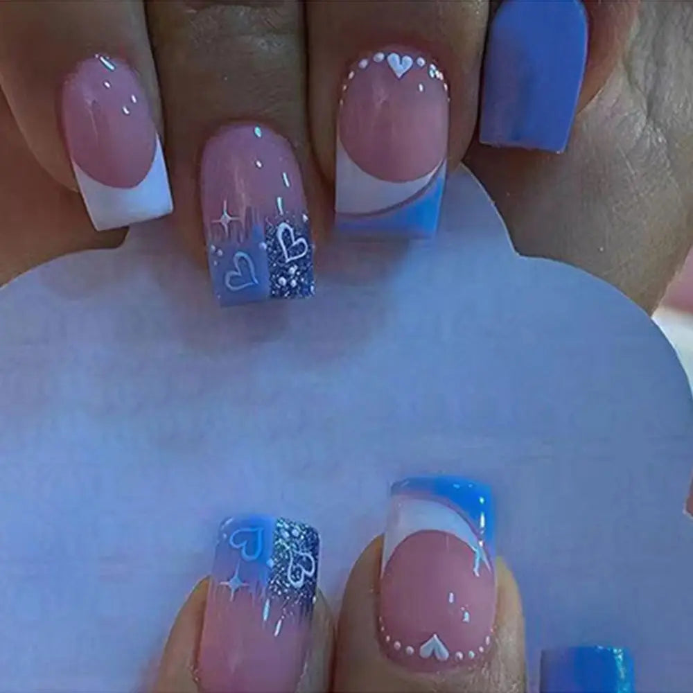 Cartoon press-on nails with snail design