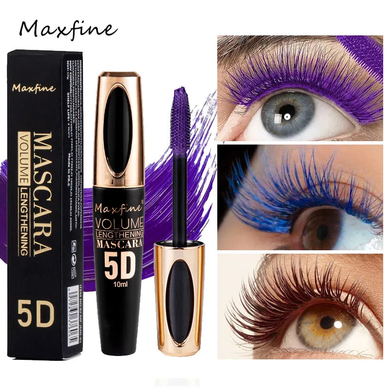 5D Silk Mascara, Waterproof for Lengthening & Volumizing Black Lashes