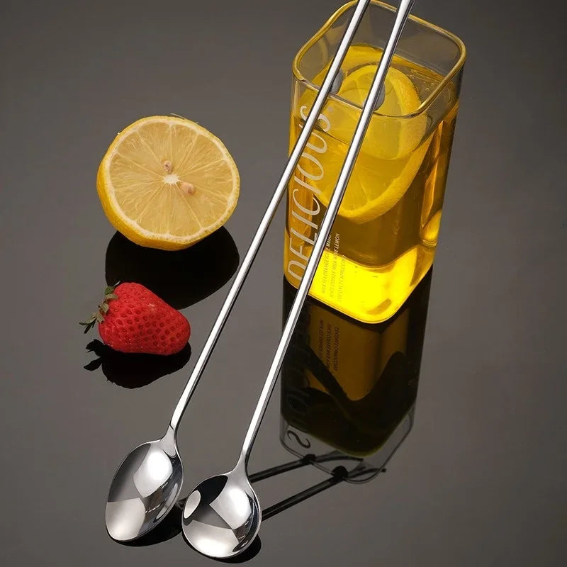 Cocktail Mixing Spoon (30cm) | Long Handle, Round Head, Stainless Steel | Bartender Tool for Drinks, Honey, Kitchen Use