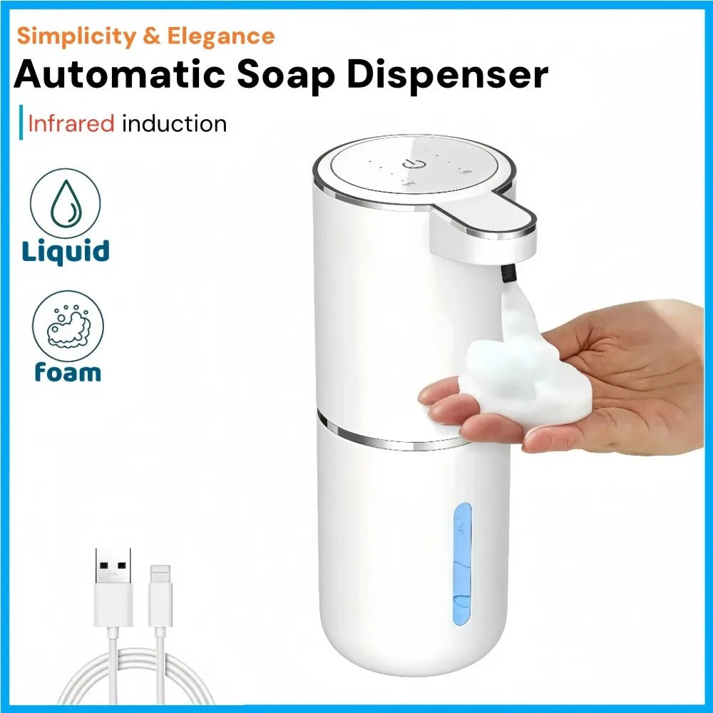Automatic Soap Dispenser (Liquid/Foam) | Touchless Electric with Infrared Sensor | USB Rechargeable for Bathroom & Kitchen