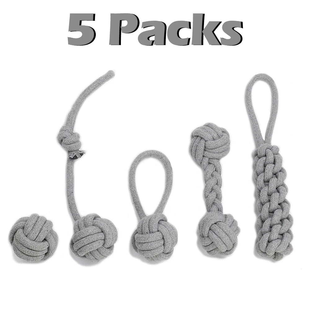 Set of 12 Rope Dog Toys | Dental Cleaning and Chewing Toys | Durable Outdoor Toy