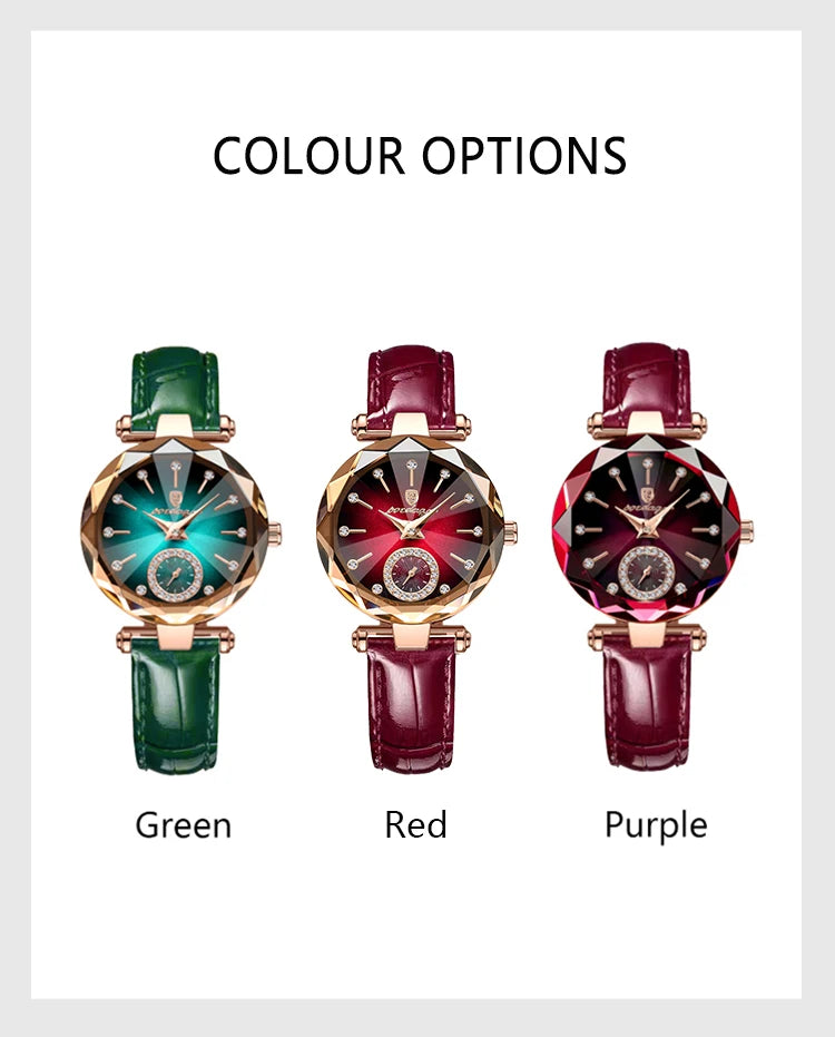 Elegant women's watch with leather strap