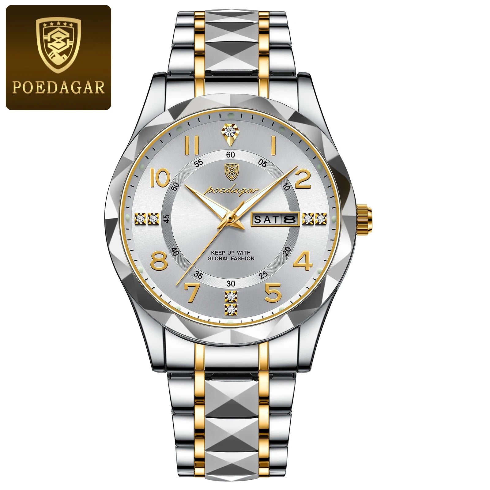 Men's sports watch stainless steel bracelet