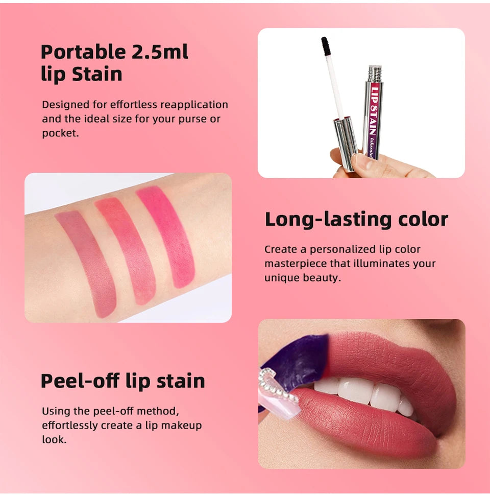 Peel Off Lip Tint - Matte Effect, Long Lasting and Waterproof