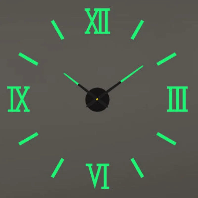 Large 3D acrylic wall clock with mirror effect