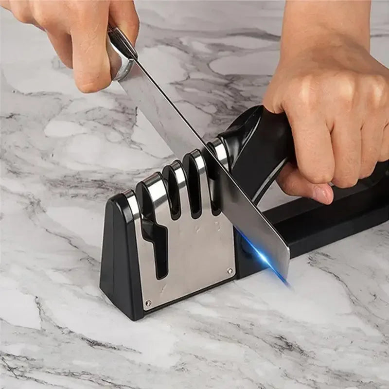 Kitchen knife sharpener 4-stage design