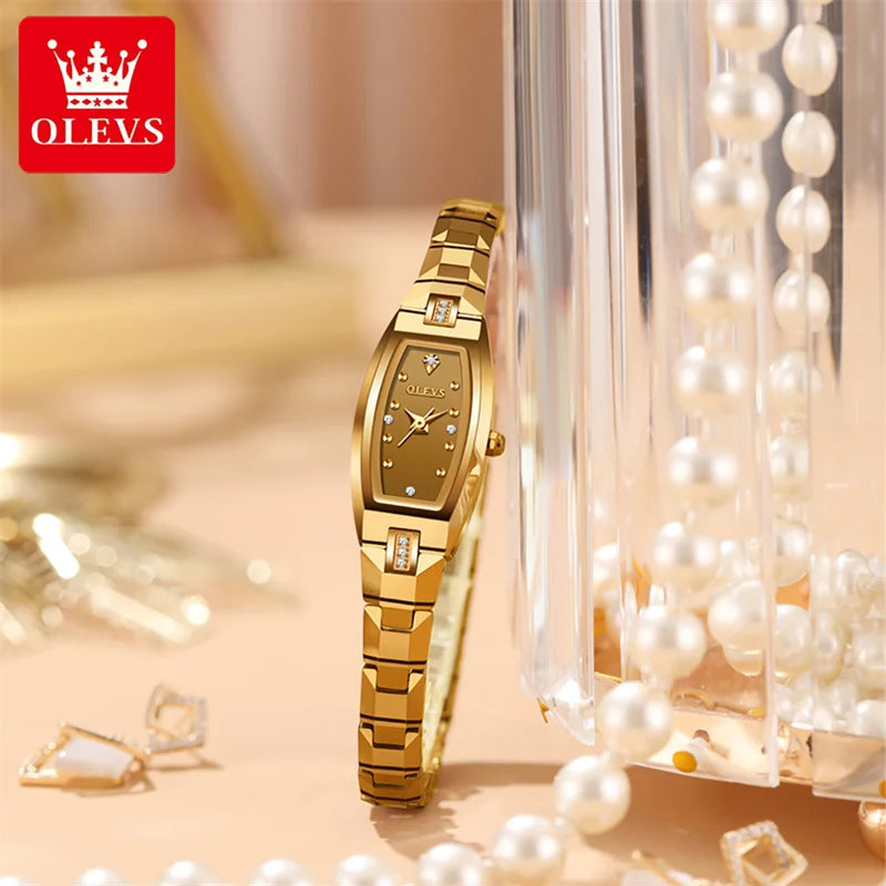 OLEVS women's gold watch