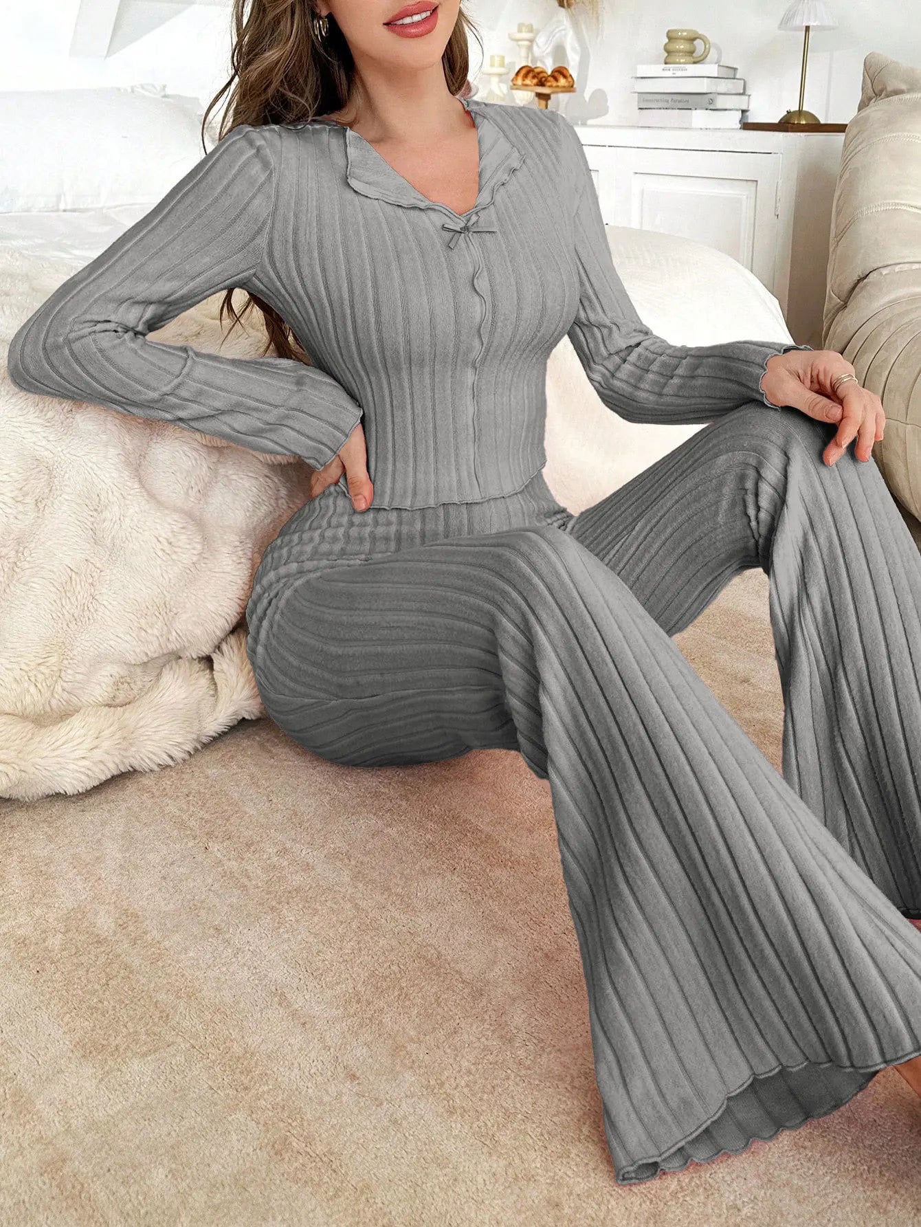 Women’s winter pajama set with long sleeves