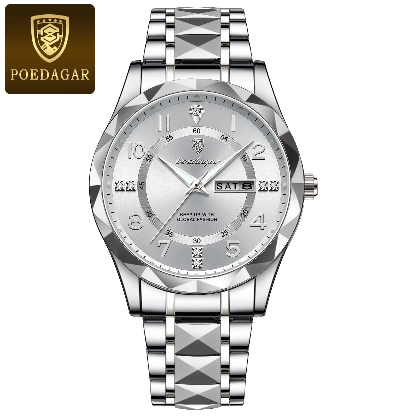 Men's sports watch stainless steel bracelet
