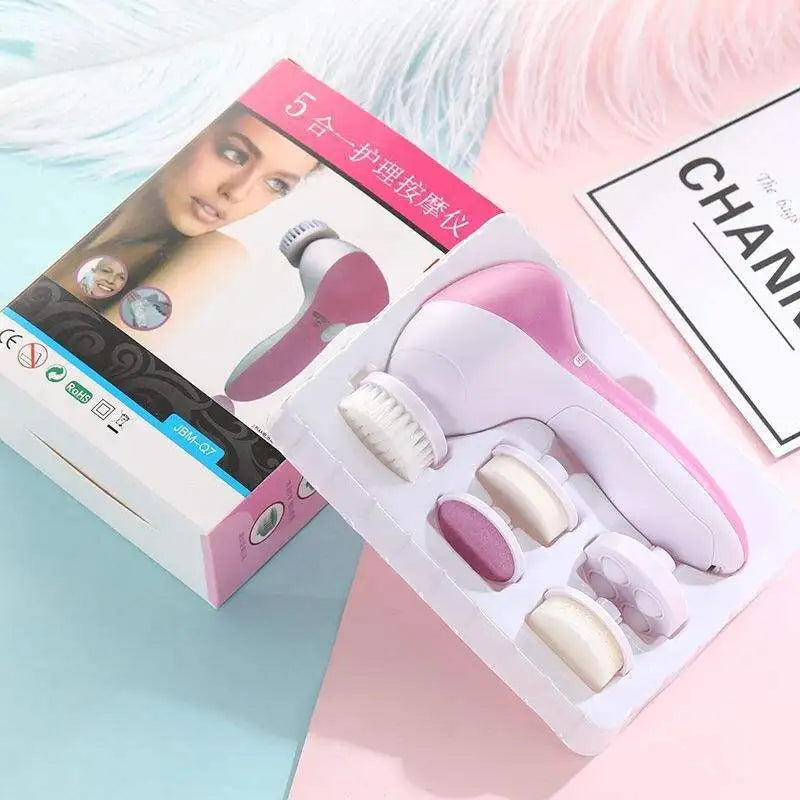 5-in-1 Electric Facial Cleansing Brush with Massager & Blackhead Remover