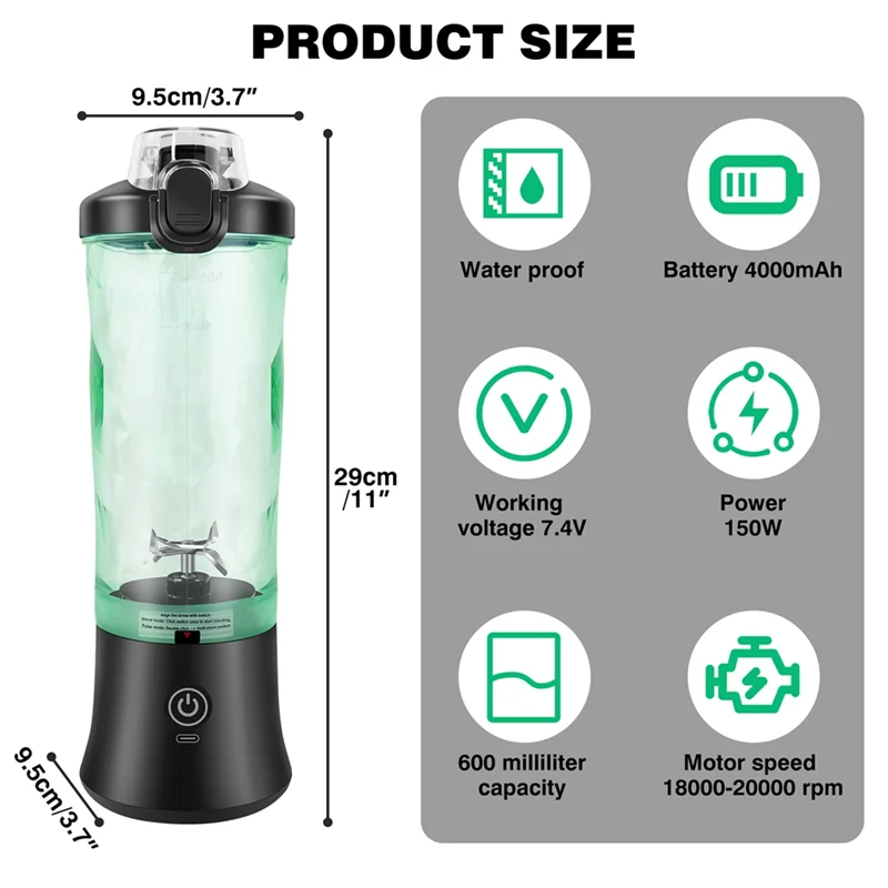USB rechargeable personal blender portable mixer