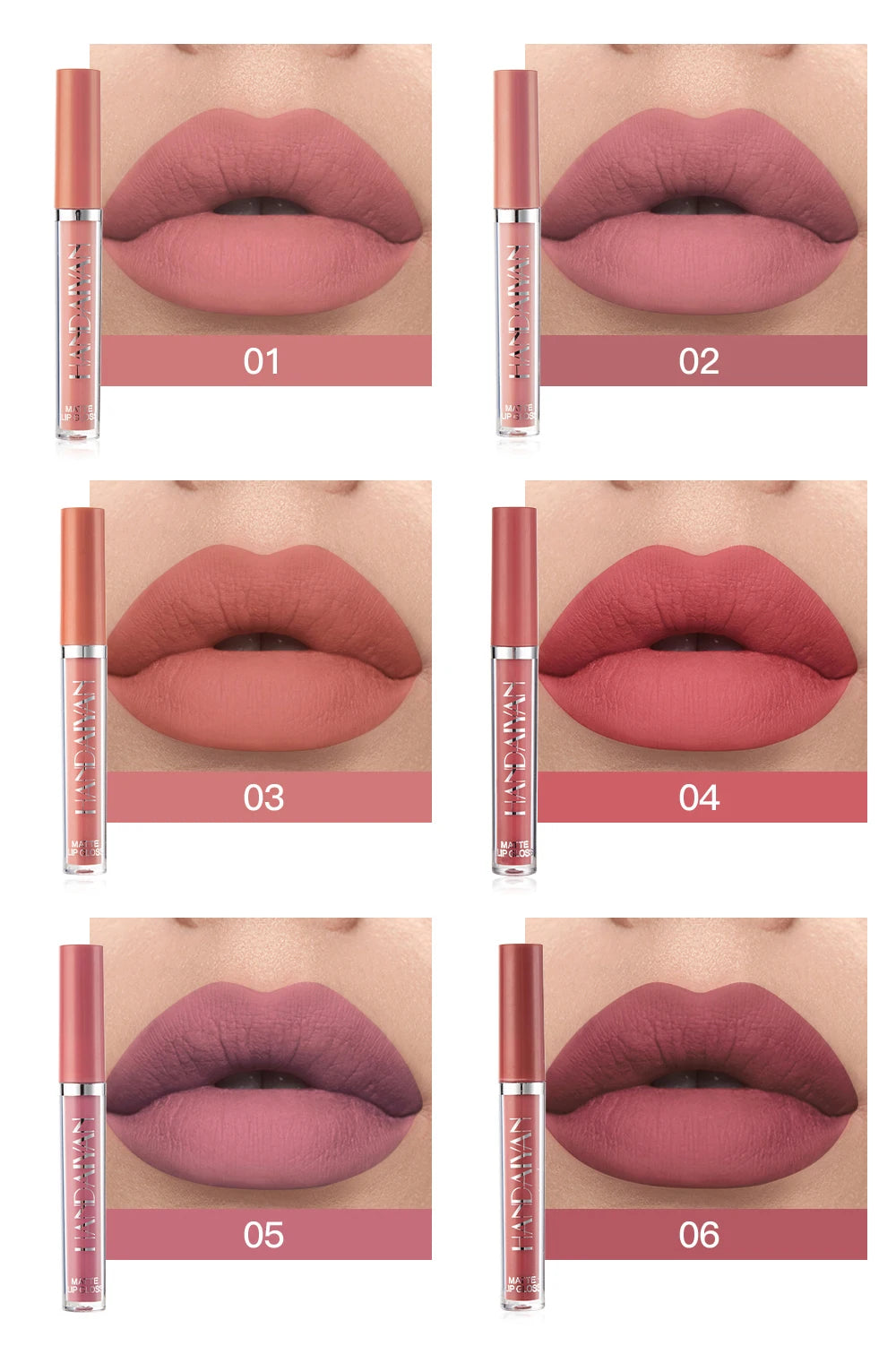 Set of 6 Long-Lasting Matte Lipsticks, Gift Box