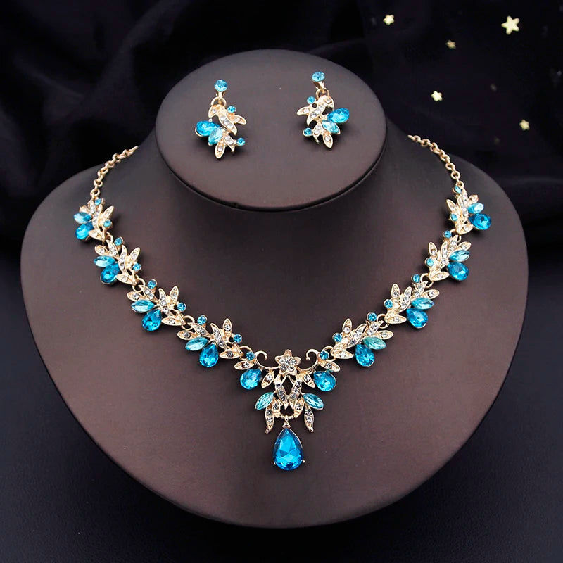 Women's Necklace and Earrings Set | Elegant, Fashionable 2-Piece Bridal Set, Dangle Earrings, Wedding Accessories