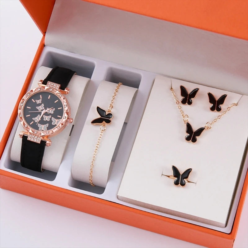 Butterfly jewelry set for women 5 in 1