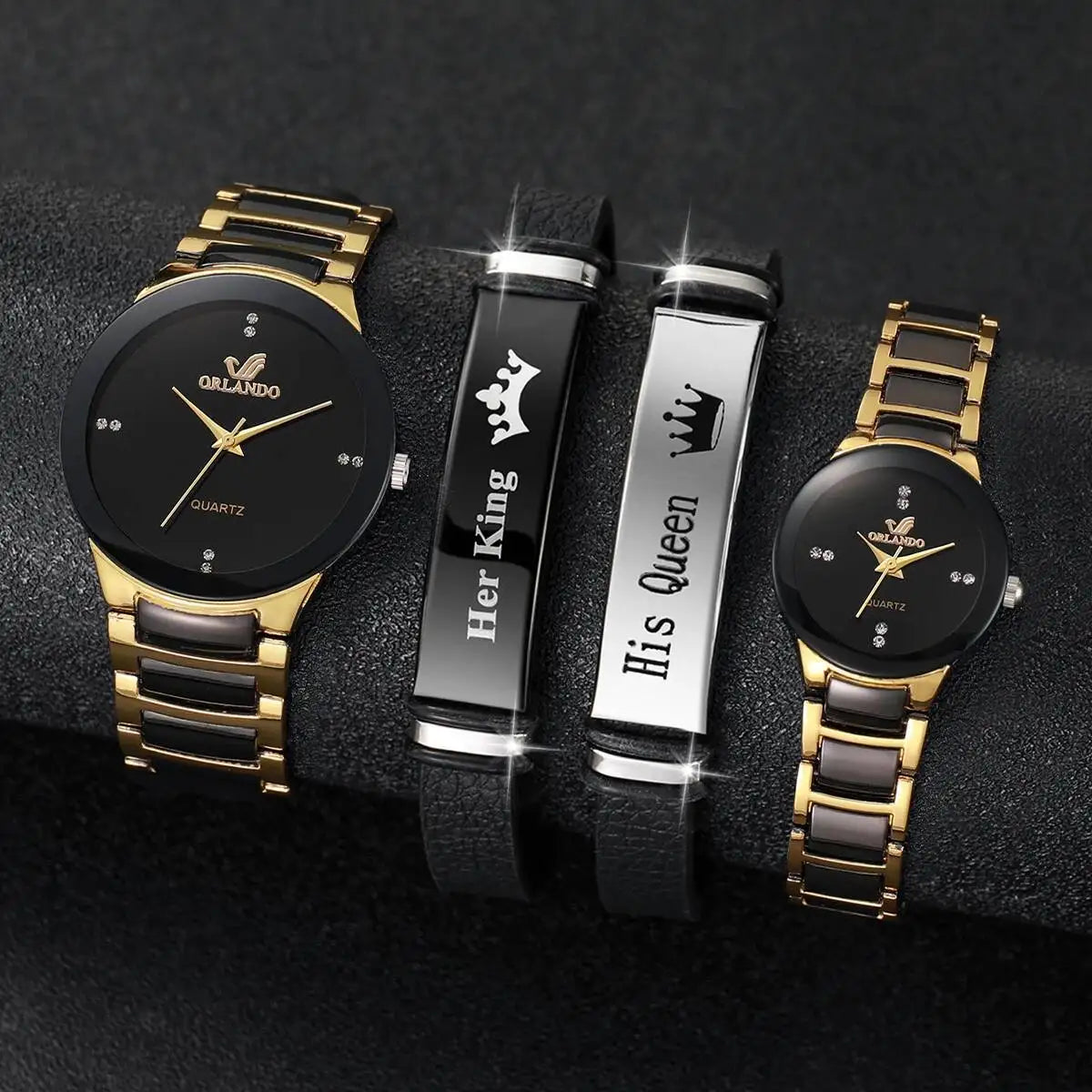 Couple watch set stainless steel bracelets