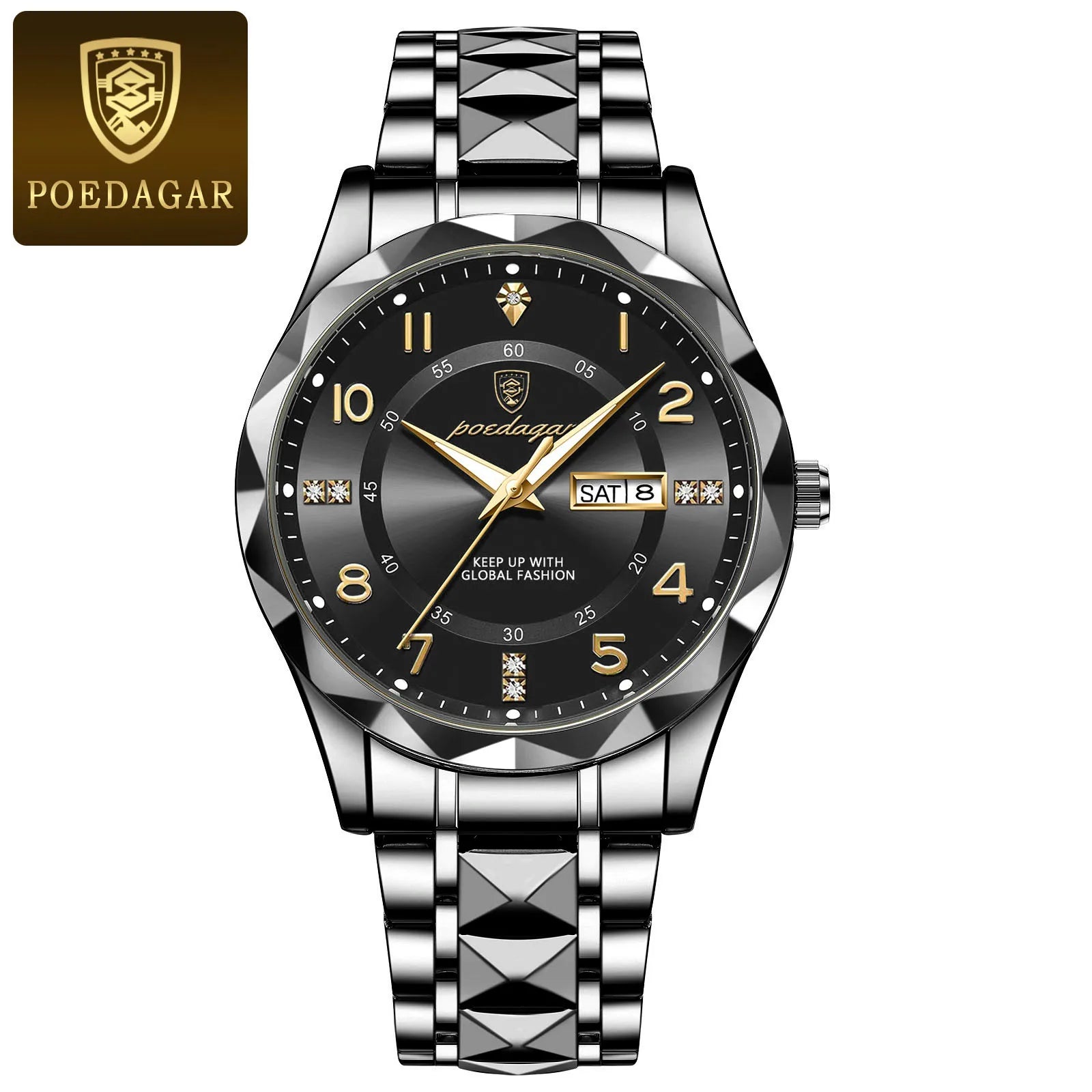 Men's sports watch stainless steel bracelet