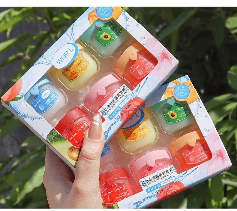 Lip Balm Set (4, 6 or 8 pieces), with Plant-Based Formula to Moisturize and Repair Dry Lips