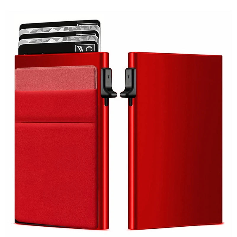 Metal Card Holder with RFID Blocking - Minimalist and Slim Wallet for Men