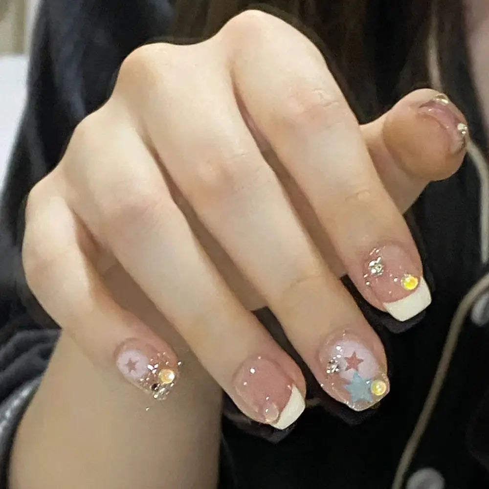 Cartoon press-on nails with snail design