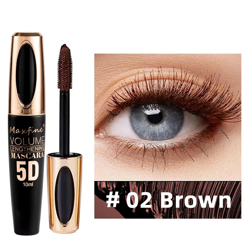 5D Silk Mascara, Waterproof for Lengthening & Volumizing Black Lashes