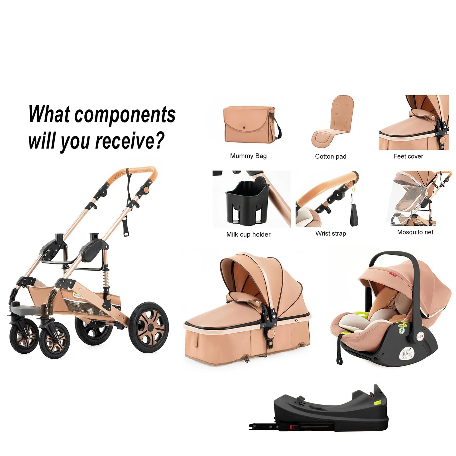 3-in-1 baby travel system stroller