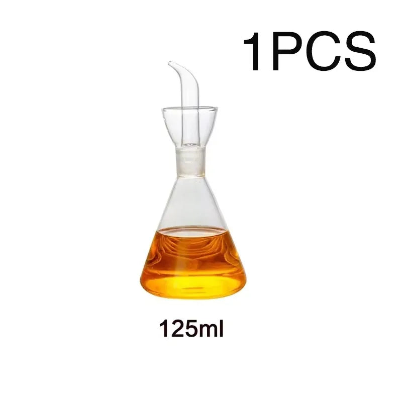 Glass Oil Bottle with Handle and Scale