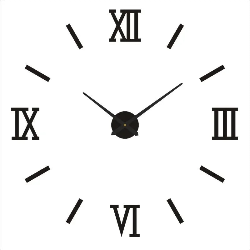 Large 3D acrylic wall clock with mirror effect