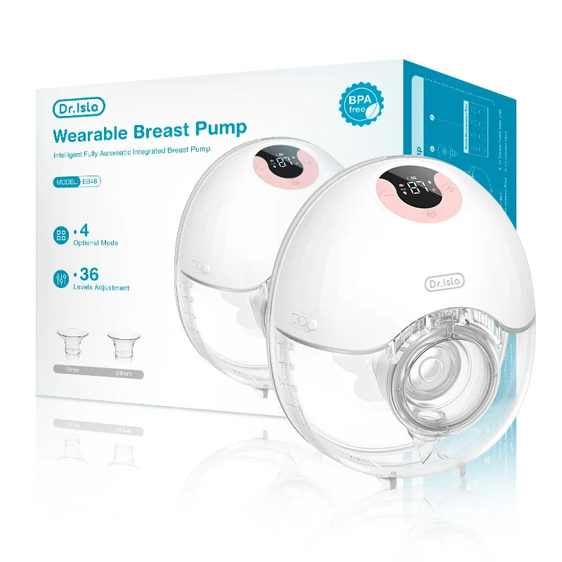 Hands free portable breast pump with LED display