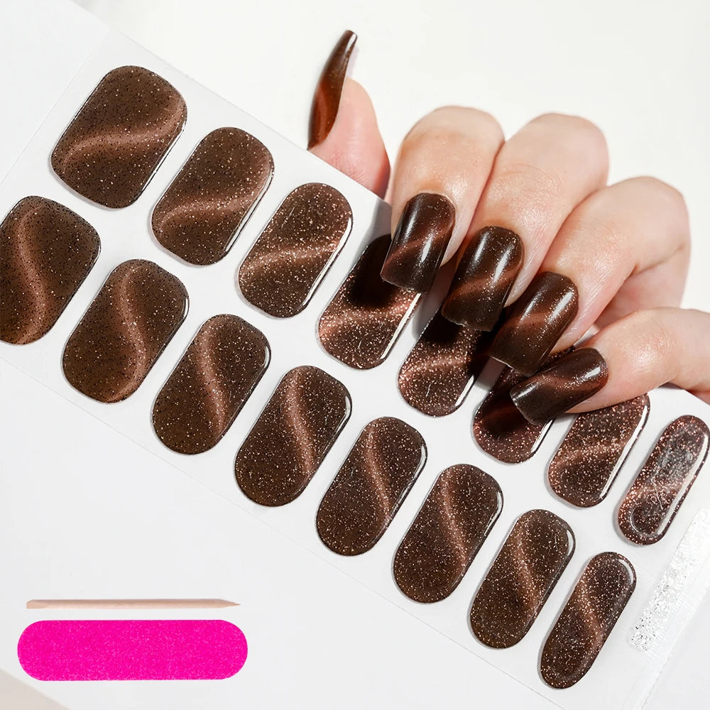 Semi-Cured Gel Nail Wraps with French Tips, Long Lasting for Nail Art & Extensions