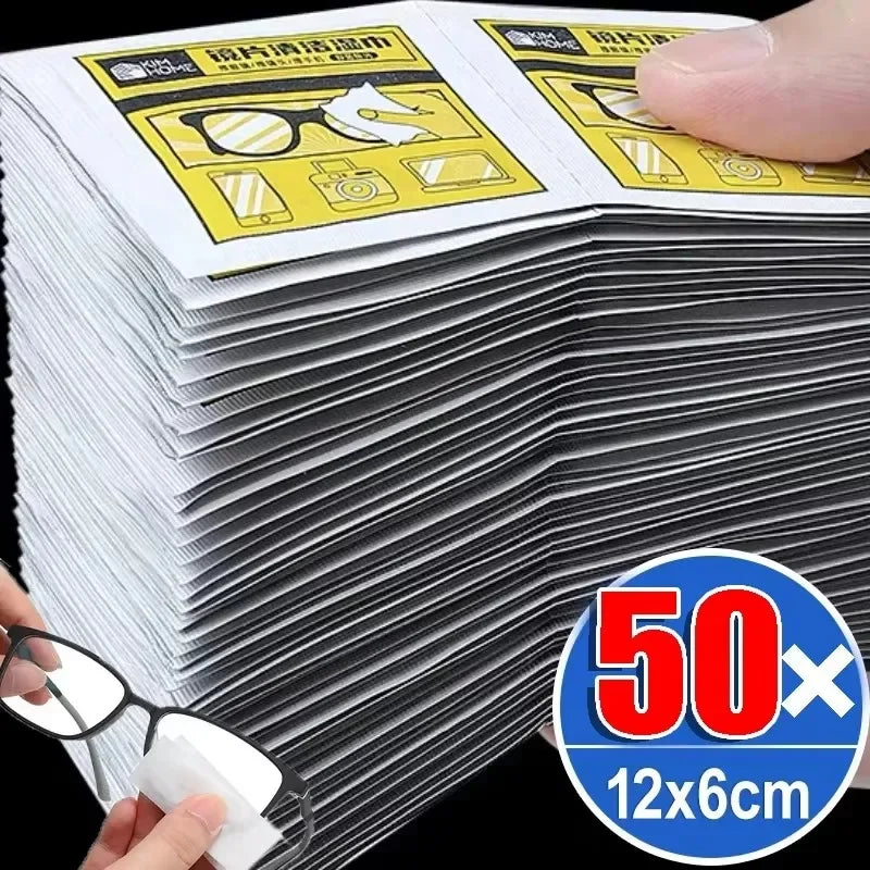 10/100 Pcs. Disposable Anti-Fog Anti-Fog Dust Remover Lens Cleaning Wipes for Sunglasses and Phone Screens