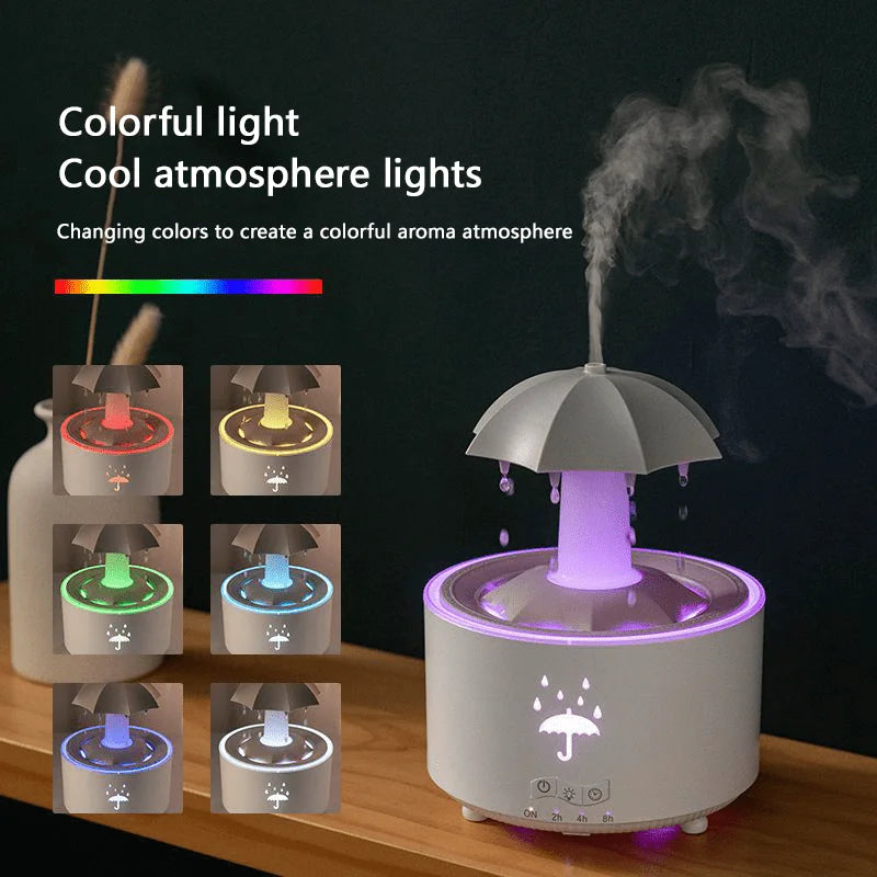 Umbrella Humidifier | Rotating Mist Rainbow Light