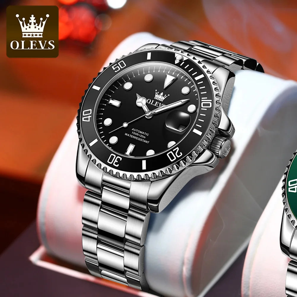Men's Automatic Waterproof Stainless Steel Watch