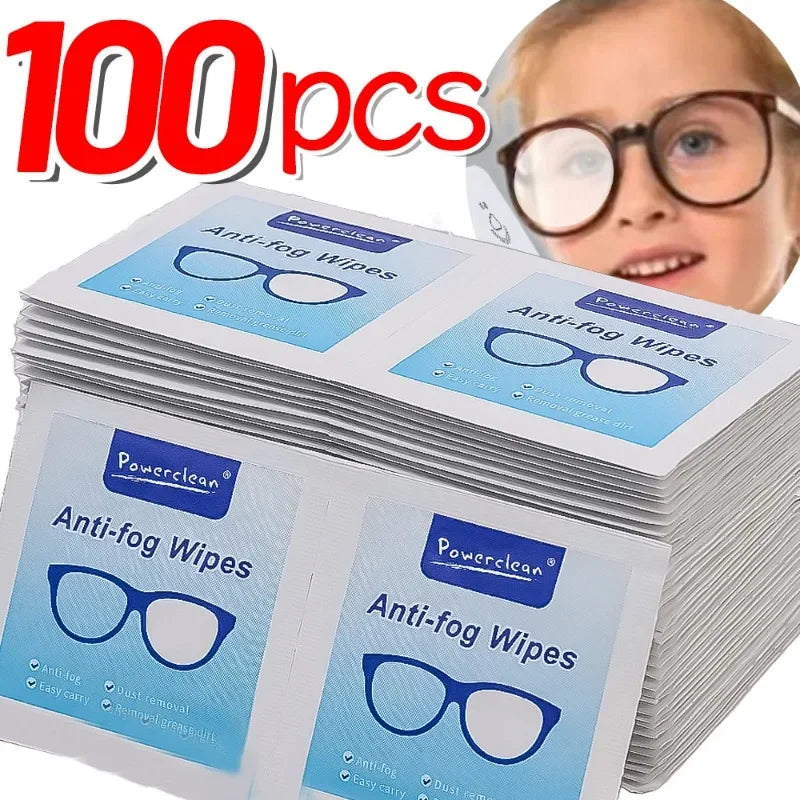10/100 Pcs. Disposable Anti-Fog Anti-Fog Dust Remover Lens Cleaning Wipes for Sunglasses and Phone Screens